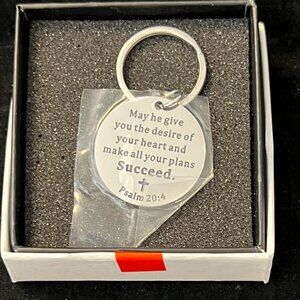 Psalms Success Stainless Steel Key Tag NWT